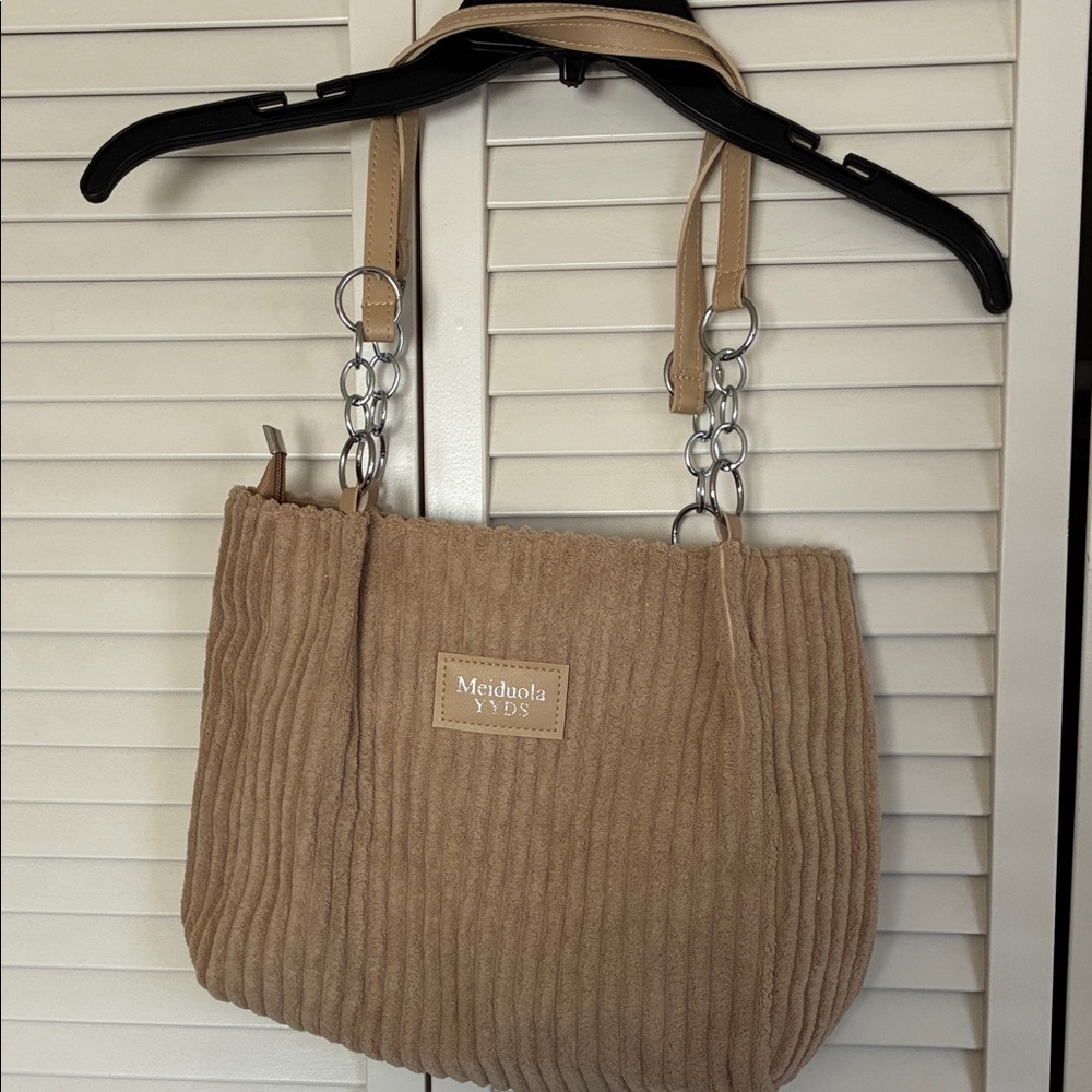 Meiduola YYDS Women's plush light weight corduroy Tan Shoulder Bag - Picture 1 of 5